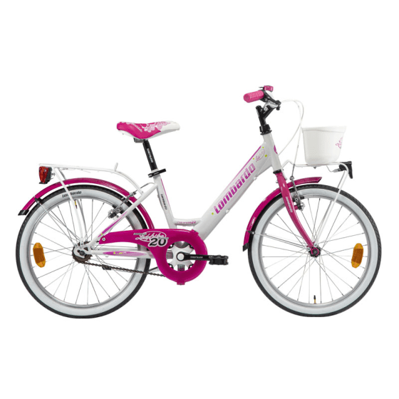 Kinderfiets Mariposa 20 inch Wit-Fuchsia Kinderfiets Mariposa 20 inch Wit-Fuchsia